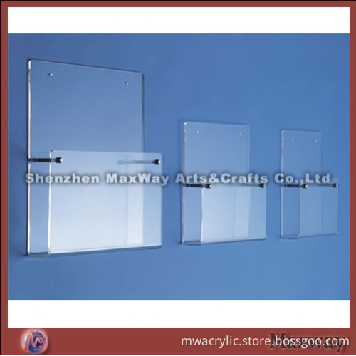 Wall mounting acrylic transparent leaflet holder/stand